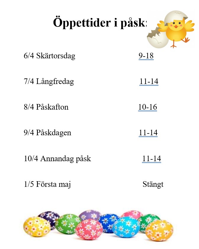 Öppet hela påsken