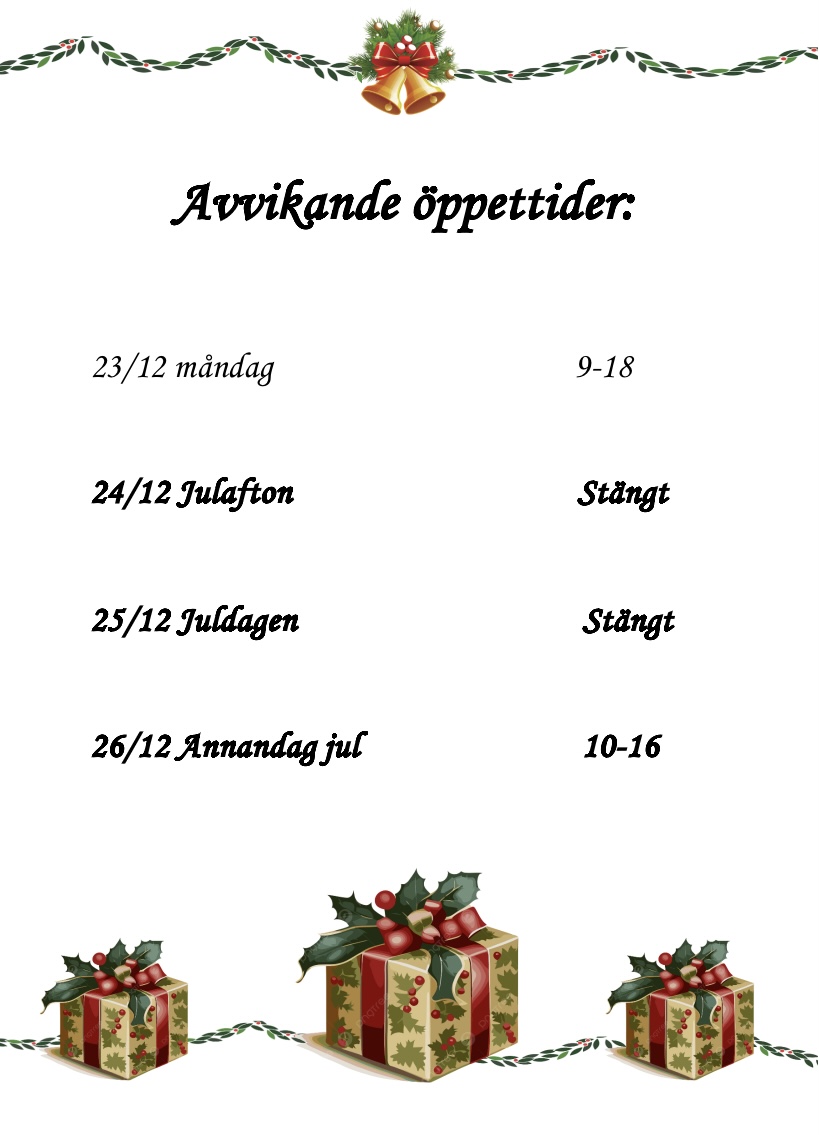 Avvikande öppettider